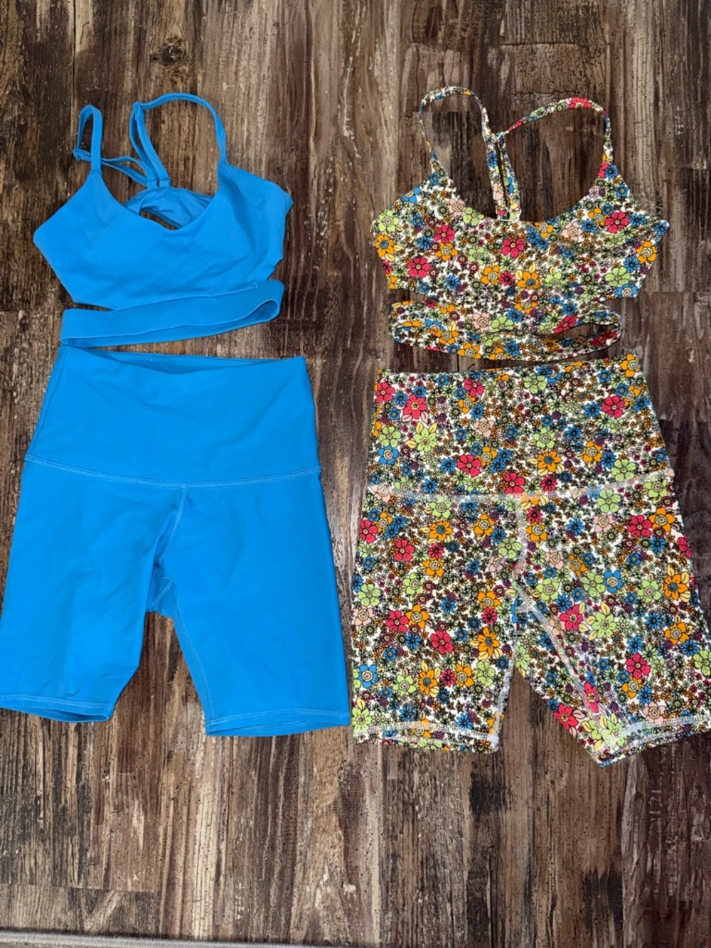 NWT Sincerely Jules x Bandier Workout Sets XXS - Tide Blue / Floral